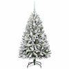 Vidaxl kunstkerstboom met 150 led groen en wit 120 cm pvc en metaal