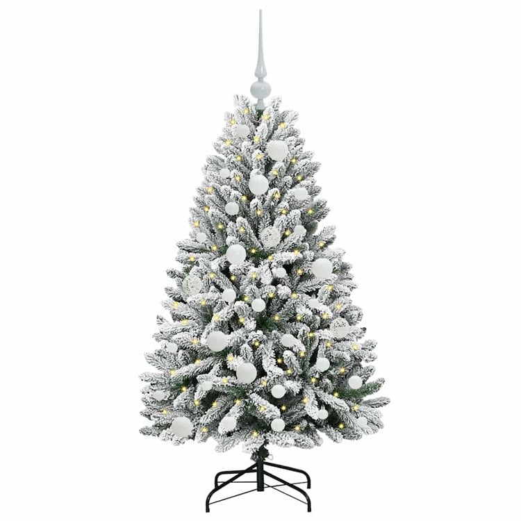 Vidaxl kunstkerstboom 120 cm 150 led's warmwit pvc en staal