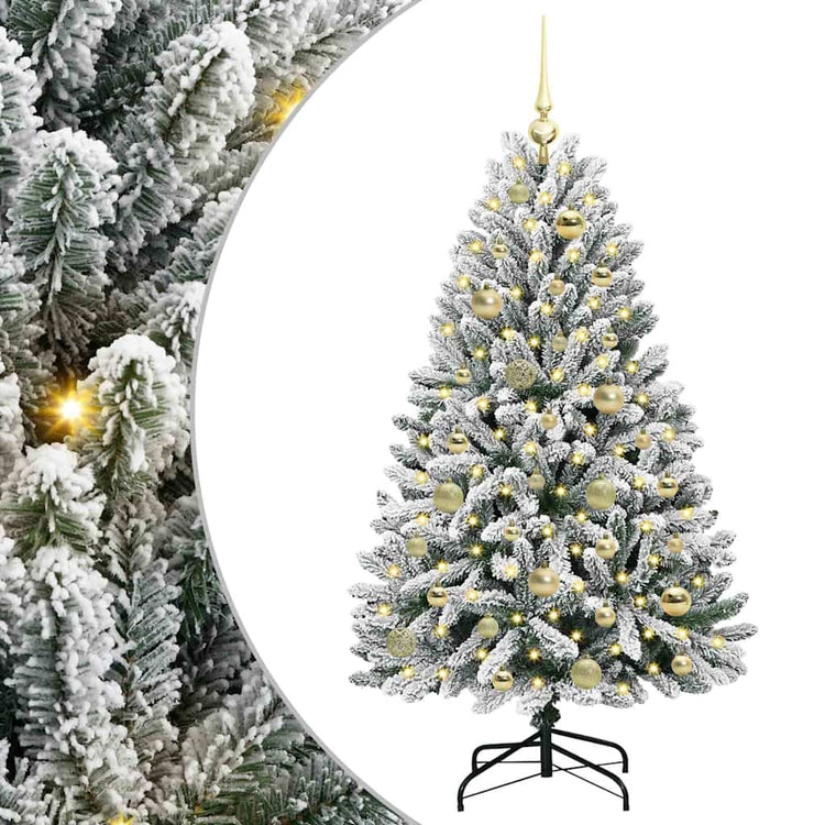 Vidaxl kunstkerstboom 120 cm 150 led's warmwit pvc en staal