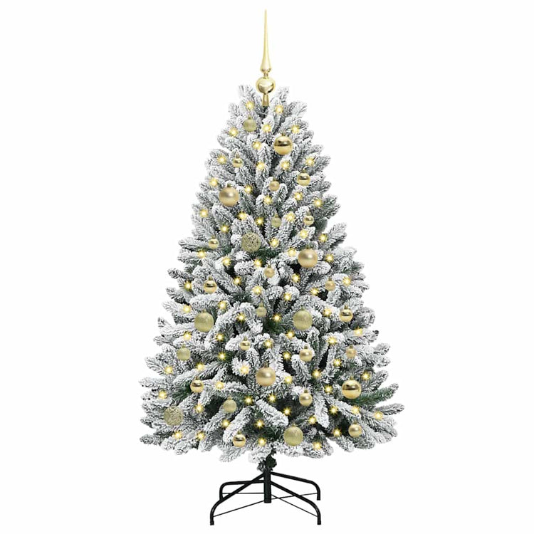 Vidaxl kunstkerstboom 120 cm 150 led's warmwit pvc en staal