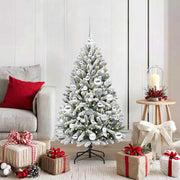 Vidaxl kunstkerstboom 120 cm 150 led's warmwit pvc en staal - afbeelding 1
