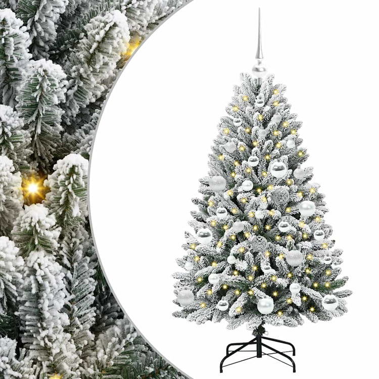 Vidaxl kunstkerstboom 120 cm 150 led's warmwit pvc en staal