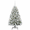Vidaxl kunstkerstboom met 150 led groen en wit 120 cm pvc en metaal