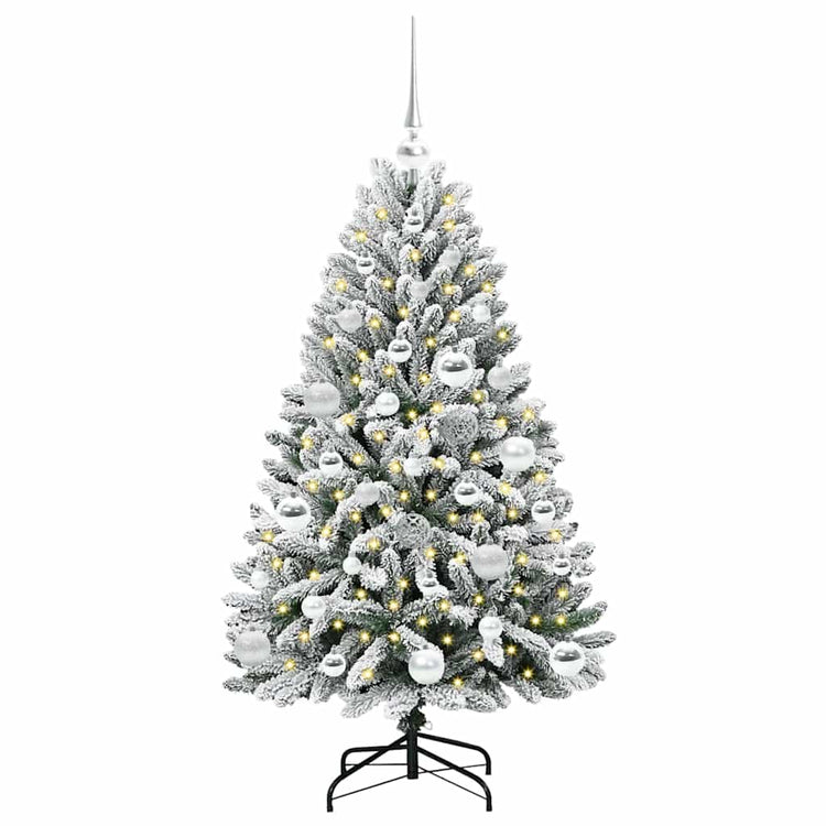 Vidaxl kunstkerstboom 120 cm 150 led's warmwit pvc en staal