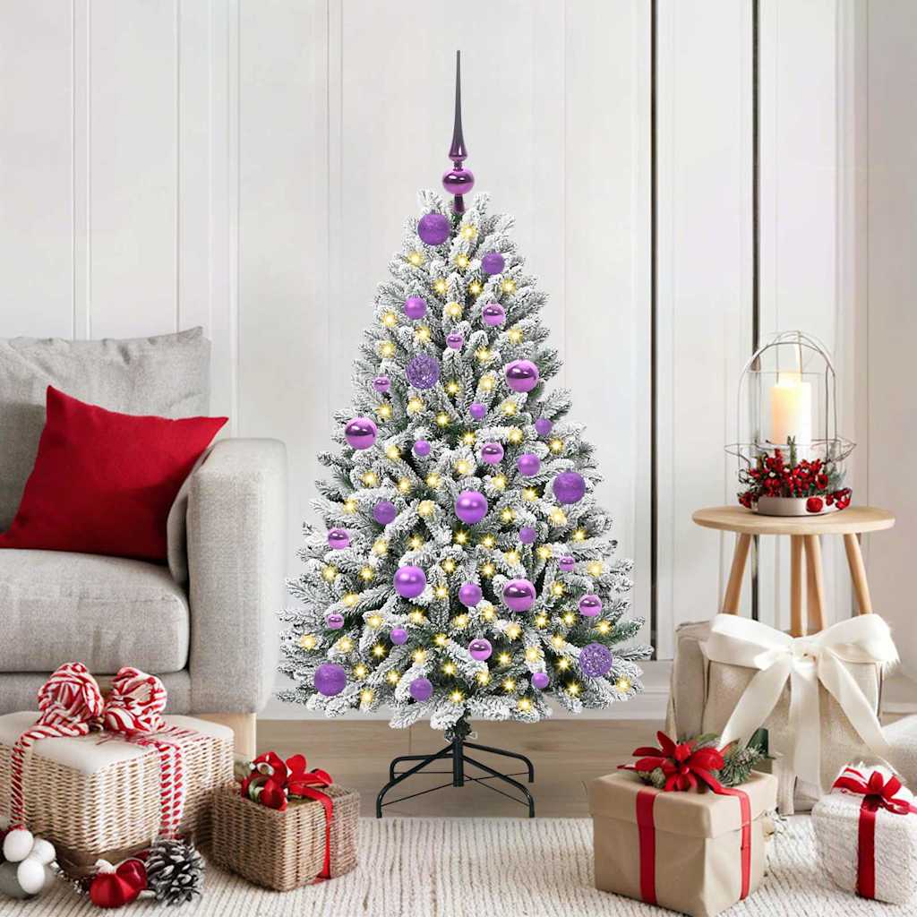 Vidaxl kunstkerstboom 120 cm 150 led's warmwit pvc en staal