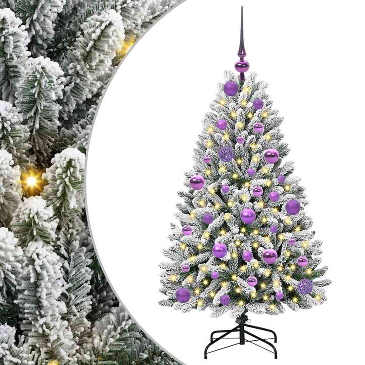 Vidaxl kunstkerstboom 120 cm 150 led's warmwit pvc en staal