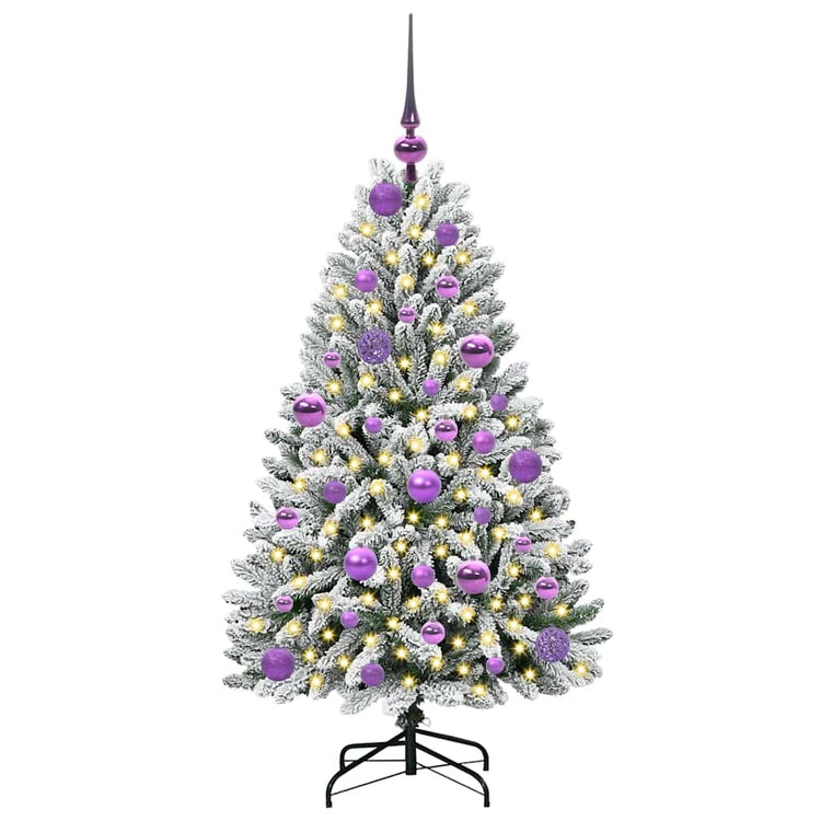 Vidaxl kunstkerstboom 120 cm 150 led's warmwit pvc en staal