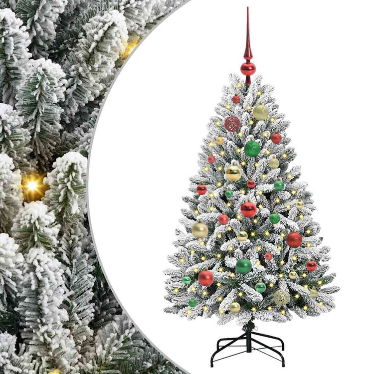 Vidaxl kunstkerstboom 120 cm 150 led's warmwit pvc en staal