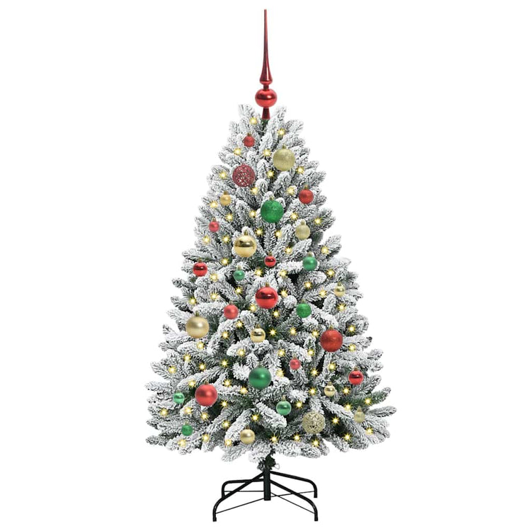 Vidaxl kunstkerstboom 120 cm 150 led's warmwit pvc en staal
