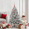 Vidaxl kunstkerstboom met 150 led groen en wit 150 cm pvc en metaal