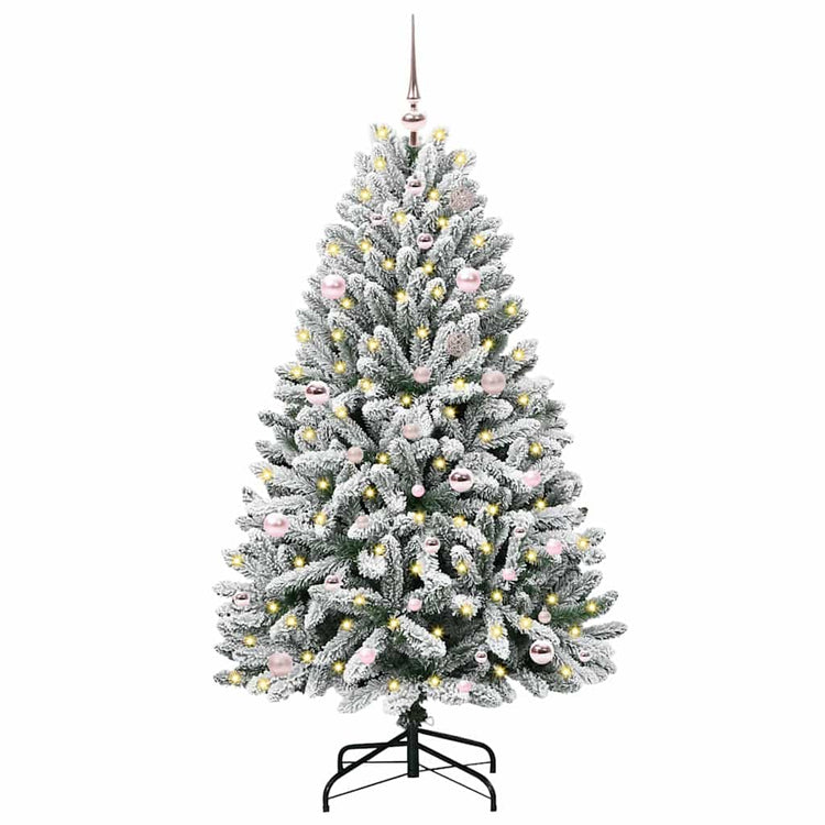 Vidaxl kunstkerstboom 150 cm 150 led's warmwit pvc en staal