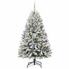 Vidaxl kunstkerstboom met 150 led groen en wit 150 cm pvc en metaal