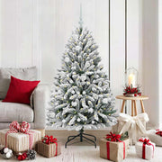 Vidaxl kunstkerstboom 150 cm 150 led's warmwit pvc en staal - afbeelding 1