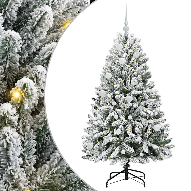 Vidaxl kunstkerstboom 150 cm 150 led's warmwit pvc en staal