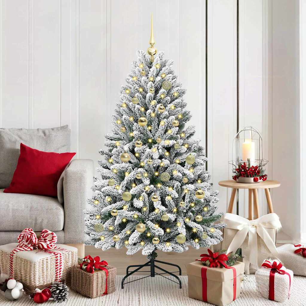 Vidaxl kunstkerstboom 150 cm 150 led's warmwit pvc en staal