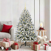 Vidaxl kunstkerstboom 150 cm 150 led's warmwit pvc en staal - afbeelding 1