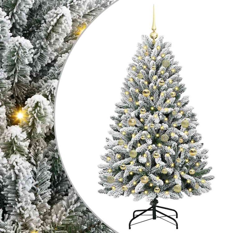 Vidaxl kunstkerstboom 150 cm 150 led's warmwit pvc en staal