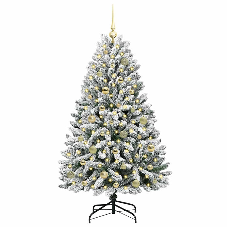 Vidaxl kunstkerstboom 150 cm 150 led's warmwit pvc en staal