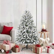 Vidaxl kunstkerstboom 150 cm 150 led's warmwit pvc en staal - afbeelding 1