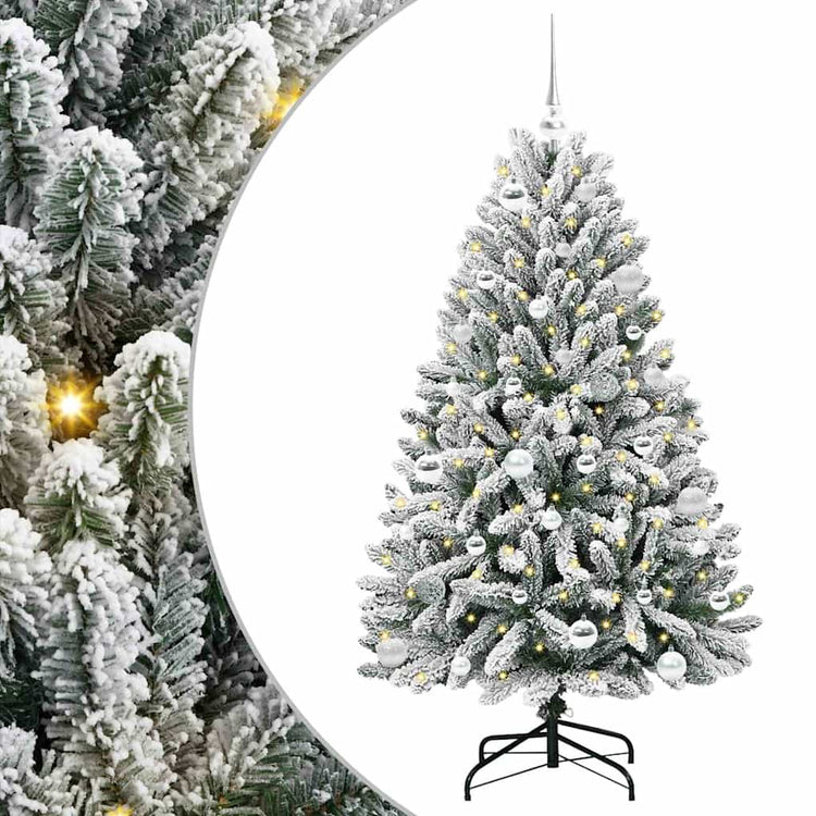 Vidaxl kunstkerstboom 150 cm 150 led's warmwit pvc en staal