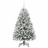 Vidaxl kunstkerstboom met 150 led groen en wit 150 cm pvc en metaal