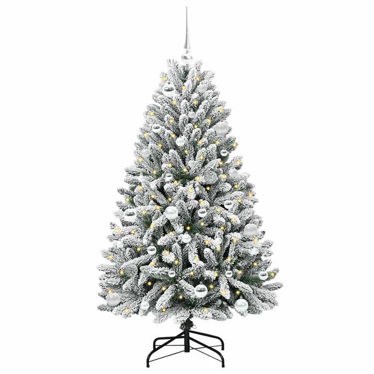 Vidaxl kunstkerstboom 150 cm 150 led's warmwit pvc en staal