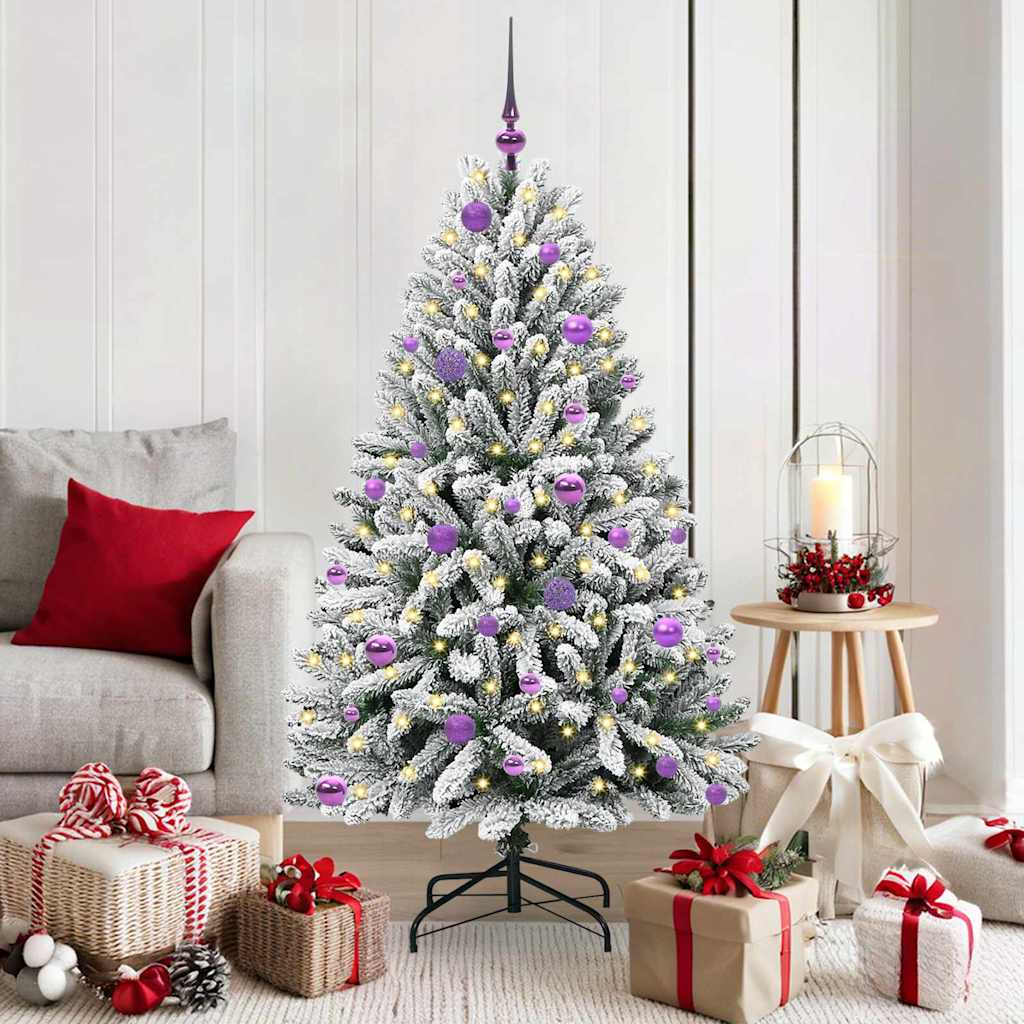 Vidaxl kunstkerstboom 150 cm 150 led's warmwit pvc en staal