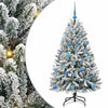 Vidaxl kunstkerstboom met 150 led groen en wit 150 cm pvc en metaal