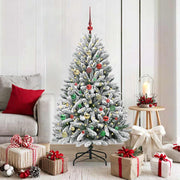 Vidaxl kunstkerstboom 150 cm 150 led's warmwit pvc en staal - afbeelding 1