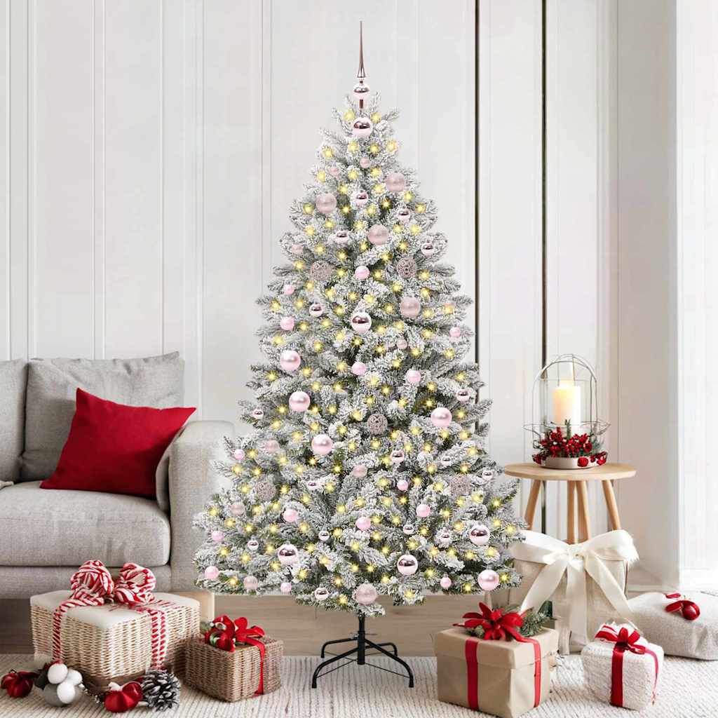 Vidaxl kunstkerstboom 180 cm 300 led's warmwit pvc en staal