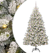 Vidaxl kunstkerstboom 180 cm 300 led's warmwit pvc en staal - afbeelding 2