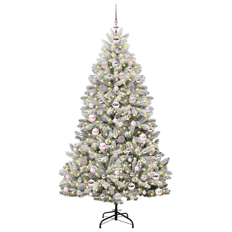 Vidaxl kunstkerstboom 180 cm 300 led's warmwit pvc en staal