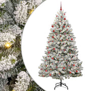 Vidaxl kunstkerstboom 210 cm 300 led's warmwit pvc en staal - afbeelding 1
