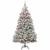 Vidaxl kunstkerstboom met 300 led groen en wit 210 cm pvc en metaal