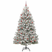 Vidaxl kunstkerstboom 210 cm 300 led's warmwit pvc en staal - afbeelding 3