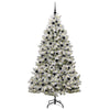 Vidaxl kunstkerstboom met 300 led groen en wit 210 cm pvc en metaal