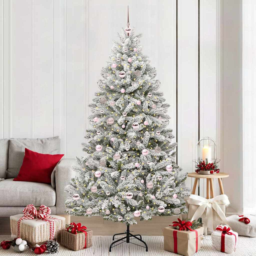 Vidaxl kunstkerstboom 210 cm 300 led's warmwit pvc en staal