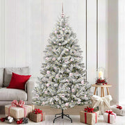 Vidaxl kunstkerstboom 210 cm 300 led's warmwit pvc en staal - afbeelding 1