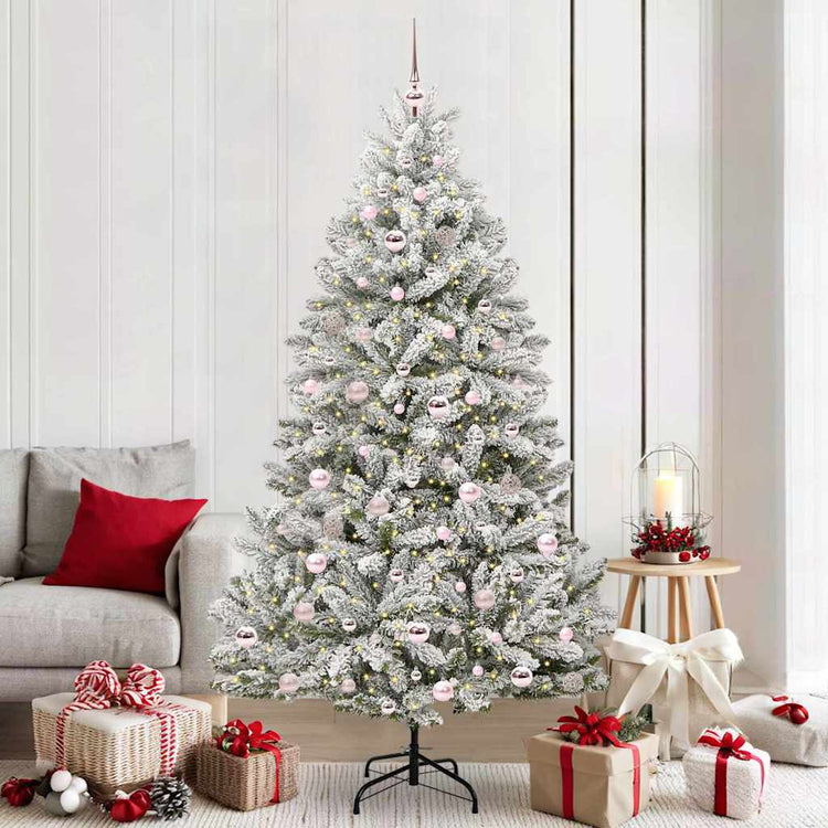 Vidaxl kunstkerstboom 210 cm 300 led's warmwit pvc en staal