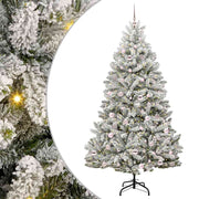 Vidaxl kunstkerstboom 210 cm 300 led's warmwit pvc en staal - afbeelding 2