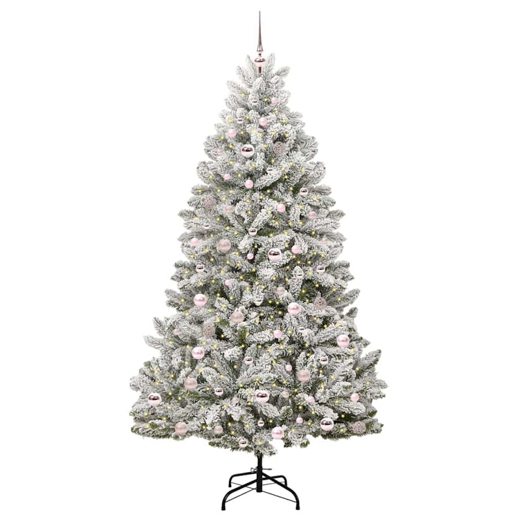 Vidaxl kunstkerstboom 210 cm 300 led's warmwit pvc en staal