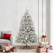Vidaxl kunstkerstboom 210 cm 300 led's warmwit pvc en staal - afbeelding 1