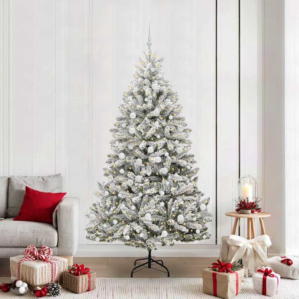 Vidaxl kunstkerstboom 210 cm 300 led's warmwit pvc en staal