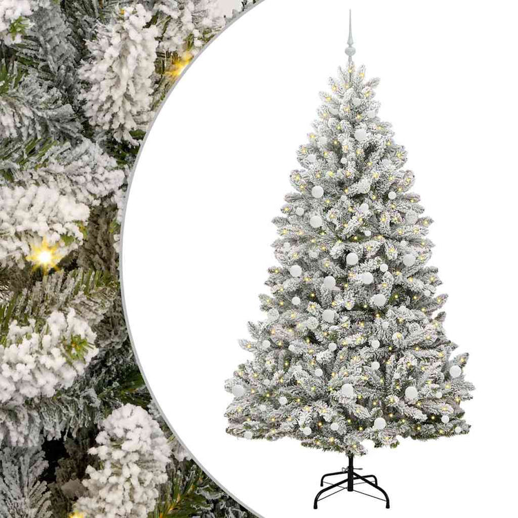 Vidaxl kunstkerstboom 210 cm 300 led's warmwit pvc en staal