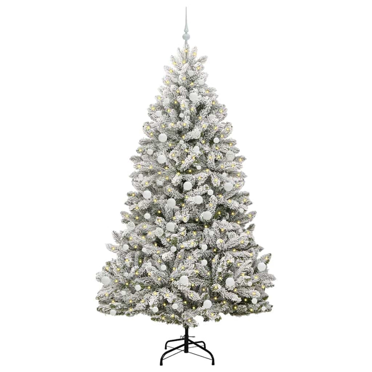 Vidaxl kunstkerstboom 210 cm 300 led's warmwit pvc en staal