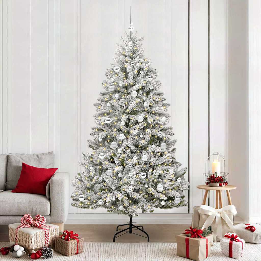 Vidaxl kunstkerstboom 210 cm 300 led's warmwit pvc en staal