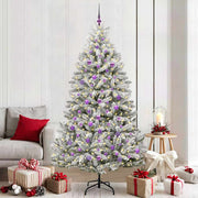 Vidaxl kunstkerstboom 210 cm 300 led's warmwit pvc en staal - afbeelding 1