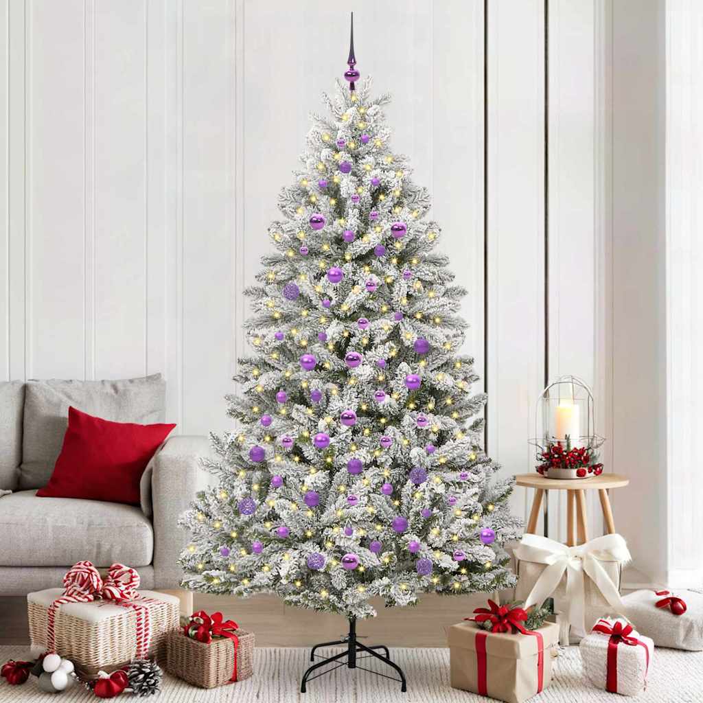 Vidaxl kunstkerstboom 210 cm 300 led's warmwit pvc en staal