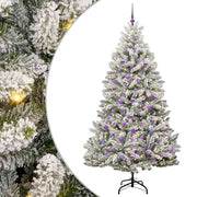 Vidaxl kunstkerstboom 210 cm 300 led's warmwit pvc en staal - afbeelding 2