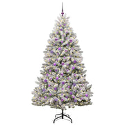 Vidaxl kunstkerstboom 210 cm 300 led's warmwit pvc en staal - afbeelding 3